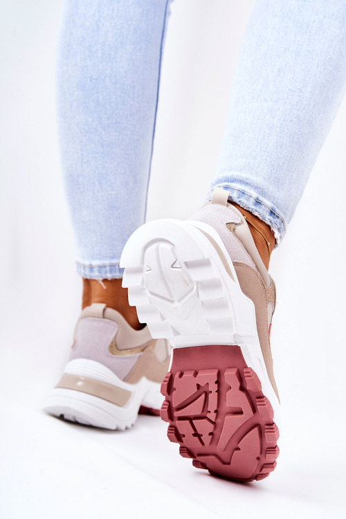 Platform sports shoes Beige and pink Berenice