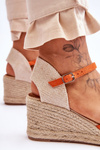 Suede Espadrilles Wedge Sandals Orange Cammer 
