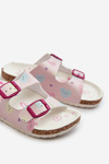 Children's Sandals With Buckles In Hearts Pink Abiding