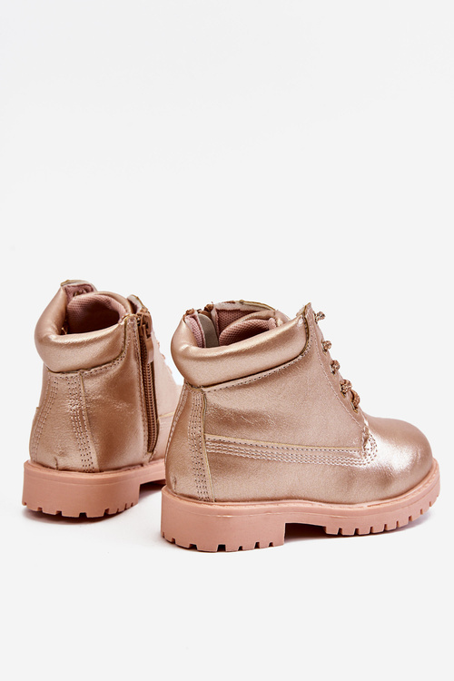 Children's Trappers Boots Warmed Pink Gold Dexter