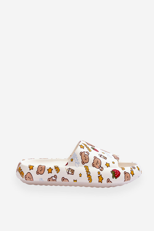 Women's Foam Slippers With Teddies And Letters Beige Zoey
