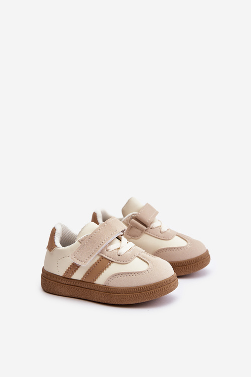 Dziecięce Sneakersy Zapinane Na Rzep Beżowe Tromella