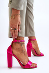 Satin High Heel Sandals Fuchsia Linsy
