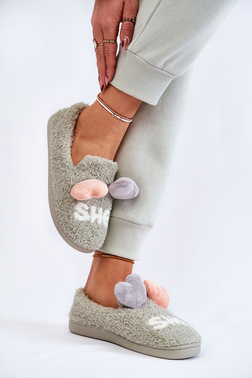 Women's Slippers With Hearts Green Alasca