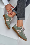 Green Suede Low Sneakers Women's Zazoo