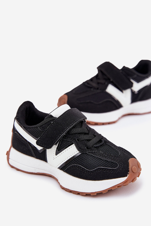 Children's Velcro Sneakers Black Tezzu