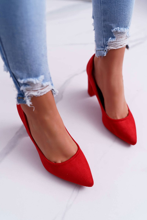 Women's Stiletto Sandals Suede Red Raspberry