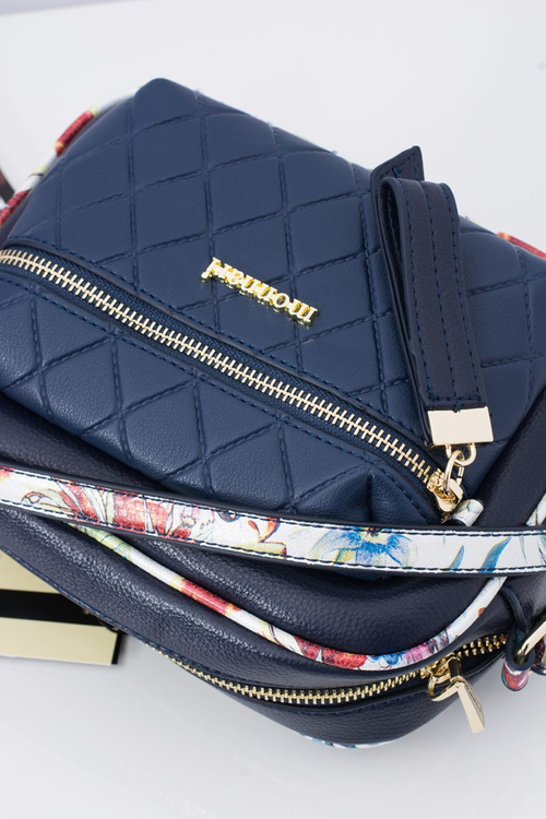 Ladies Quilted Handbag Navy Blue Purse