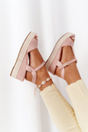 Braided Wedge Sandals Pink Graciosa