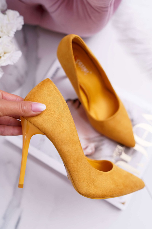 Women's Suede Yellow Yanna Stilettos