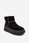 Women's Suede Snow Boots Maciejka 06257-01 Black