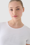 Damski T-Shirt Z Nadrukiem 4F 4FWMM00TTSHF1846-10S Biały
