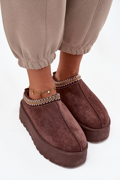 Women's Snow Boots With Decorative Embroidery Chocolate Jenira