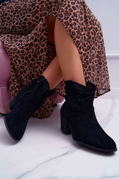 Women's Stiletto Boots Cowboy Boots Black Maverick
