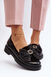 Women's Patent Loafers With Bow Laura Messi 2786 Black