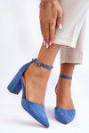 Suede Heel Pumps Blue Lexie