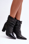 Snake-Patterned Boots with Heel Black Casima