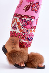 Natural Fur Flip Flops Brown Naturis
