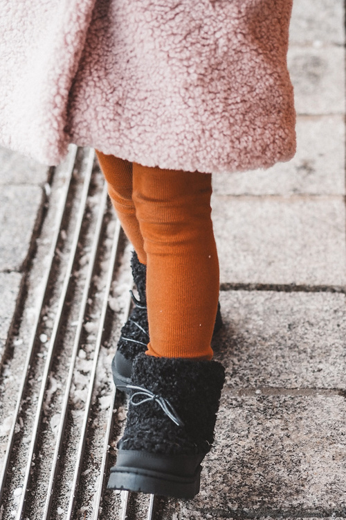 Warm Children's Lace-up Snow Boots Black Asija