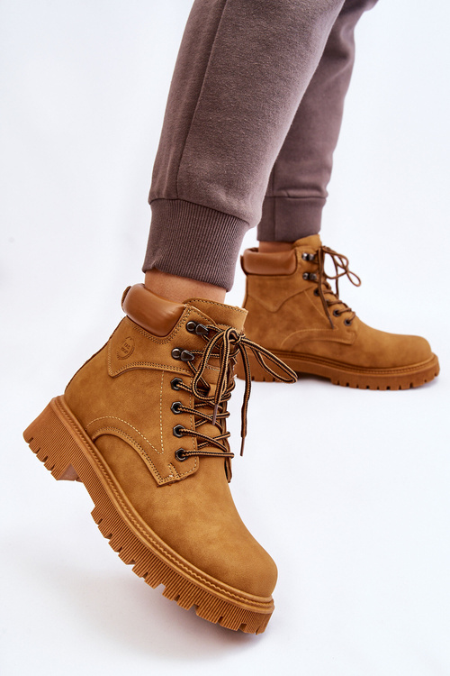 Women's Insulated Trapper Boots Lace Up Camel Halfway