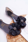 Lu Boo | Rubber Ballerina Meliski Flip Flops Flowers Black Candela