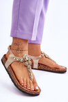 Flip Flops Sandals On Cork Platform Golden Naomi