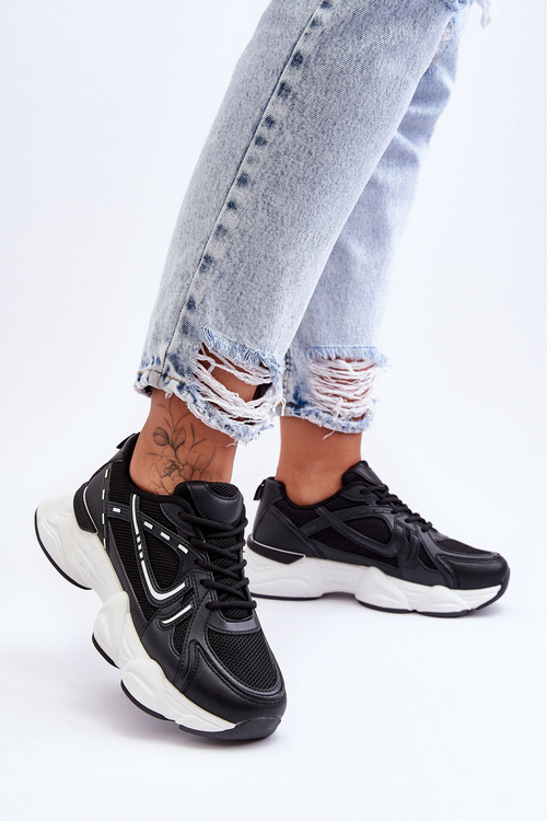 Buty Sportowe Sneakersy Damskie Czarne Feluci 88-57