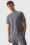 Men's Plain T-Shirt With Logo 4F Grey 4FWMM00TTSHM1843-25S