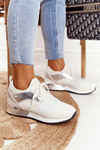 Damskie Sportowe Buty Sneakersy Biało-Srebrne Netta