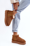Leather Suede Snow Boots Women On Thick Sole Camel Vebissat