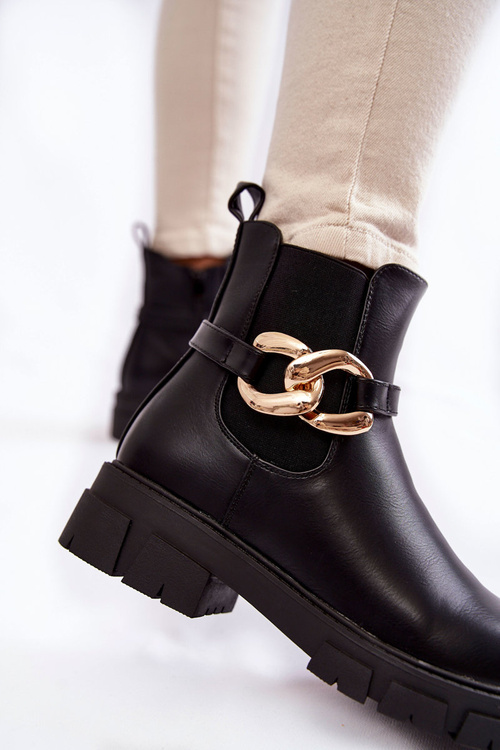 Women's Warm Boots With Decoration Black Ruth