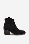 Women's openwork ankle boots on heel Black S.Barski HY52-529 Black