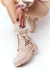 Openwork Boots With A Purse Beige Rock Star