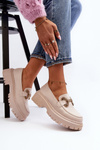 Women's Loafers with Light Beige Ornament Gargi