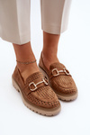 Mokasyny Ażurowe Damskie Ozdoba Camel Talesse C-380
