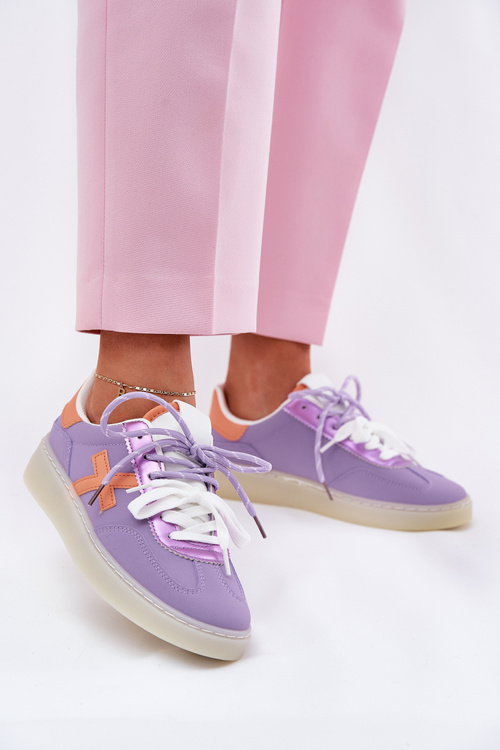 Buty Sportowe Damskie Niskie Fioletowe Zelevelis