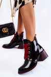 Lacquered Warm Lace-up Boots Black Tove