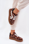 Womens Platform Sneakers Leopard Brown Totter