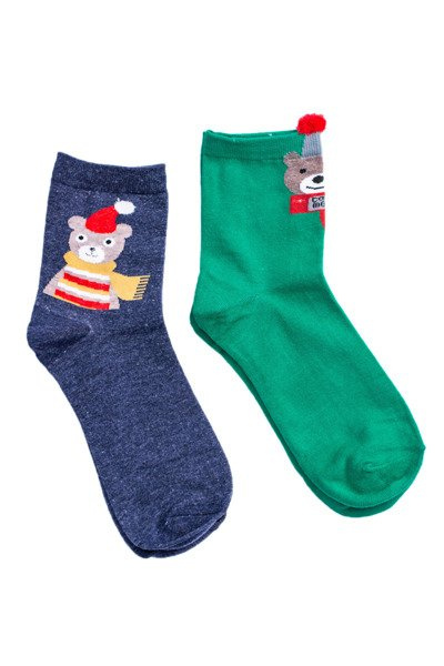 Women's Socks Christmas Two-Pack Navy Blue