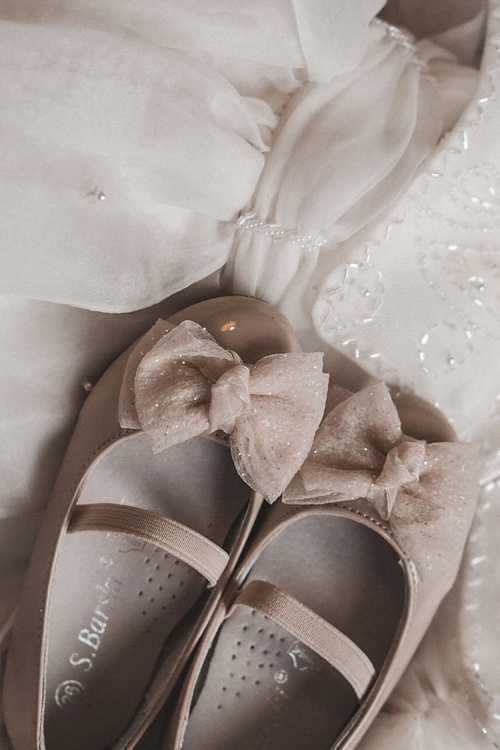 Dětské lakované balerínky s mašlí Beige Zolly