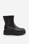 Women's Leather Boots On The Platform Black Jenefer