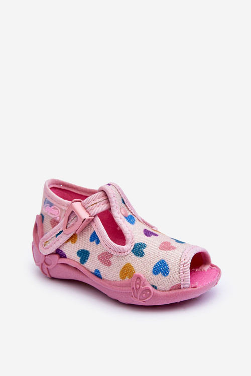 Heart Slippers Papcie Befado 213P140 Pink 