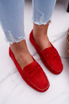 Women's Mocassins Red Suede Bolero