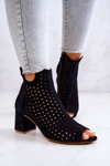 Leather Openwork Boots Maciejka 05420-43 Black