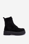 Women's Suede Ankle Boots Black Dearia
