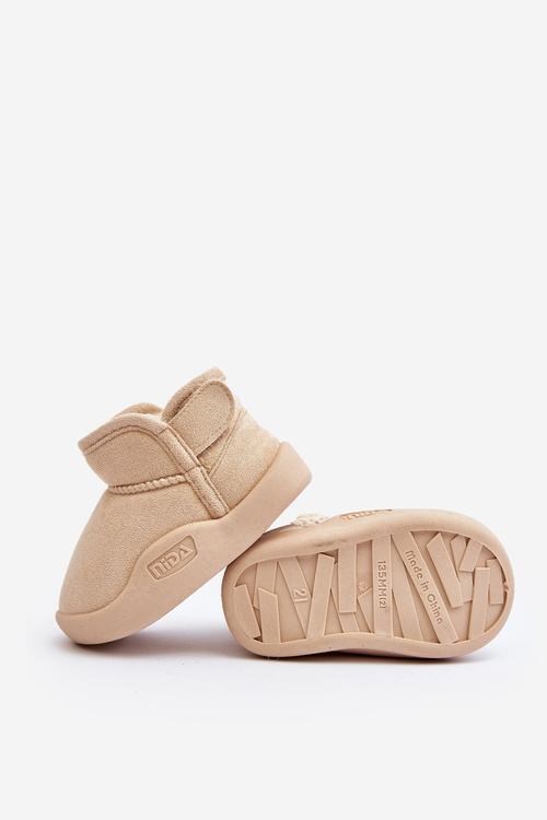 Children's Insulated Snow Boots with Faux Fur Lining Beige Benigna