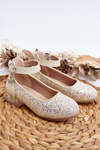 Children's Glitter Ballerina Flats Gold Pardride