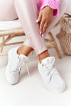 Women's Leather Sneakers On The Platform White Nicole 2645