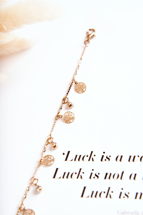 Women's Bracelet With Cubic Zirconia Tree Gold