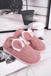 Women's Slippers With Fur Rabbit Pink Goody